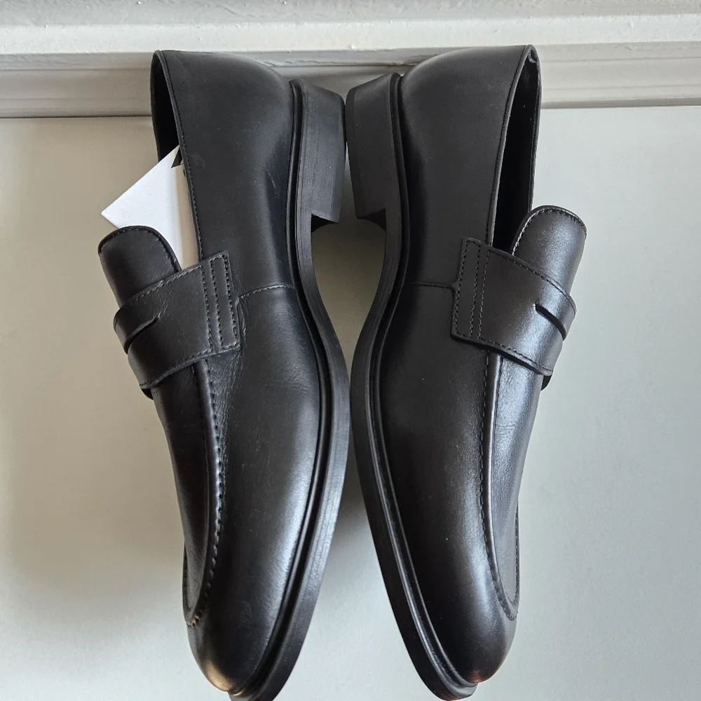 New Zara Men's Classic 100% Leather Black Slip-On Loafers 11 US/44 EU NWT